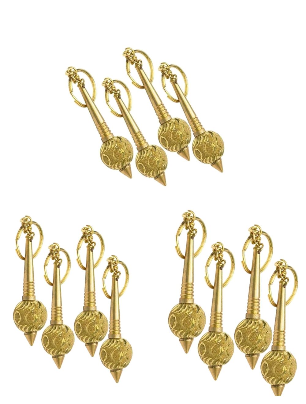 5044 Creative Zone Golden Sparkle Hanuman Ji Gada Keychains for Home, Car